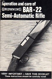 1977 Browning BAR-22 Manual, Vintage Gun Catalogs