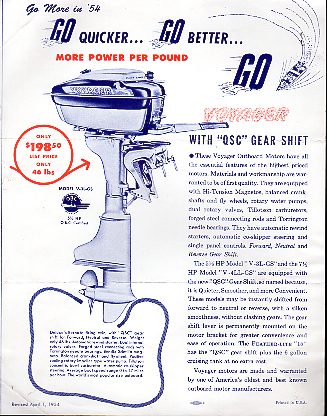 1954 Voyager Outboard Mailer w/prices