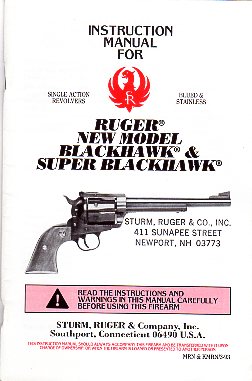 1993 Ruger New Model Blackhawk & Super Manual