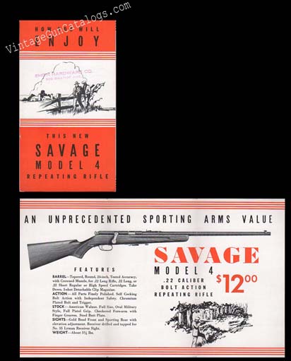 1933 Savage Model 4 Brochure
