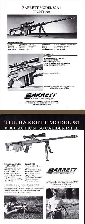1990 Barrett Firearms Broadsheets
