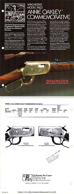 1982 Winchester Annie Oakley Commemorative Intro.Sheet