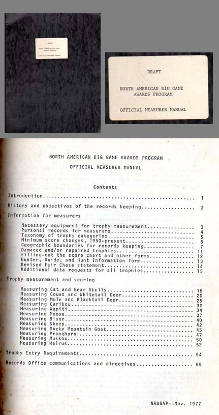 1977 Boone & Crockett Measuring Manual