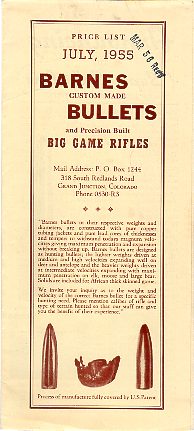 1955 Barnes Bullets Folder
