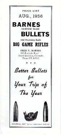 1956 Barnes Bullets Folder