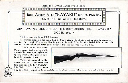 1920\'s Bayard Model 27 Rifle Broadsheet