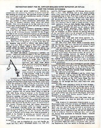 1971 Benjamin NO.3100-3120 Instructions