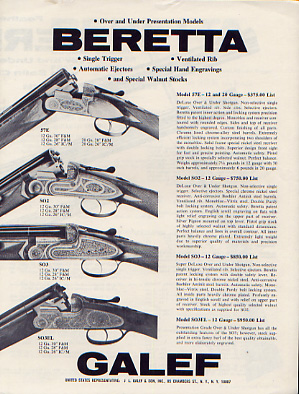 1960 Beretta Shotgun Catalog