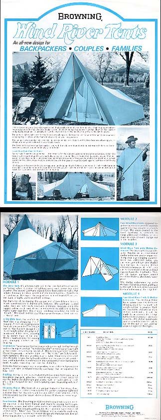 1972 Browning Tents Product Sheet