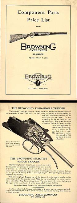 1934 Browning O/U Parts List