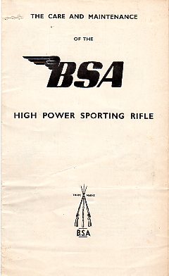 1956 BSA HP Rifles Instructions