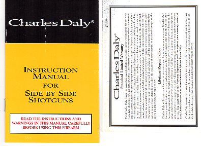 Charles Daly SxS Shotguns Manual