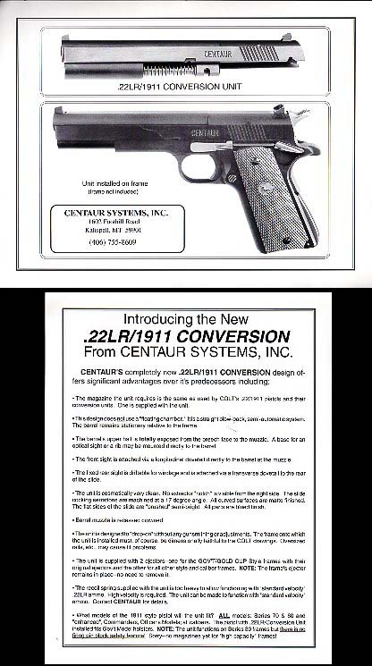 Centaur .22LR/1911 Conversion Mailer