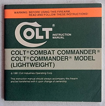 1981 Colt Combat Commander-Commander Manual