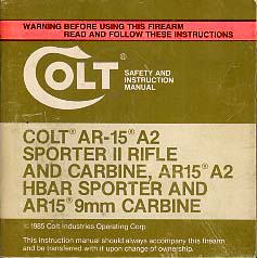 1985 AR-15 A2 Manual