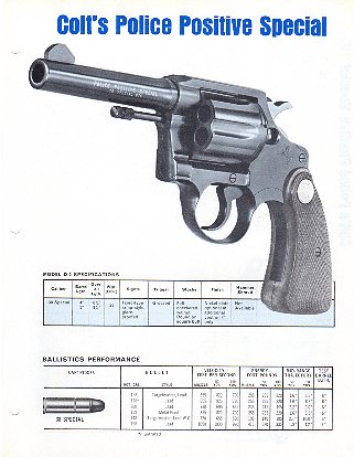 1970's Colt Police Positive Special Product Sheet