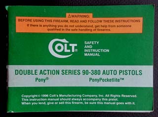 1996 Colt Pony/PonyPocketlite Manual