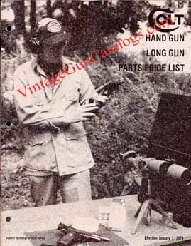1979 Colt Hand Gun Long Gun Parts Price List