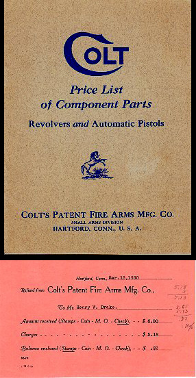 1930 Colt Parts Catalog