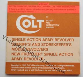 1993 Colt SAA Manual