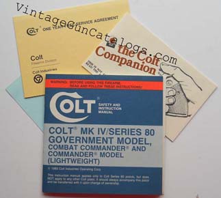 1983 Colt MK IV/Series 80 Gov't Model Instr.Manual