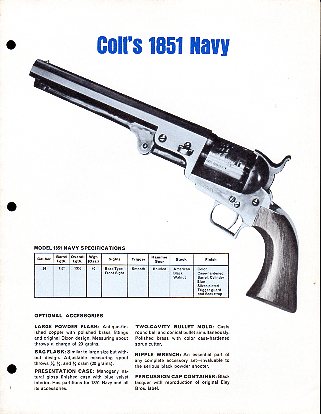 1970's Colt 1851 Navy Product Sheet
