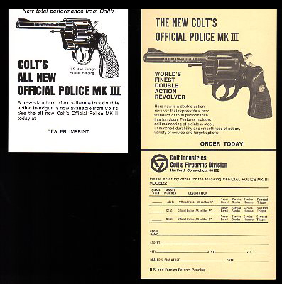 1969 Colt Official Police MKIII Order Form