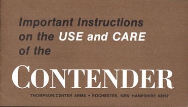 1982 T/C Contender Manual