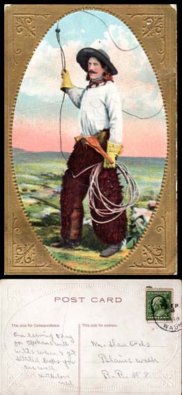 Early 1900's Cowboy Postcard