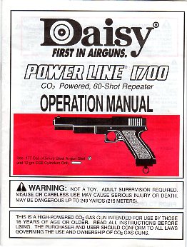 Daisy Power Line 1700 Manual, Vintage Gun Catalogs