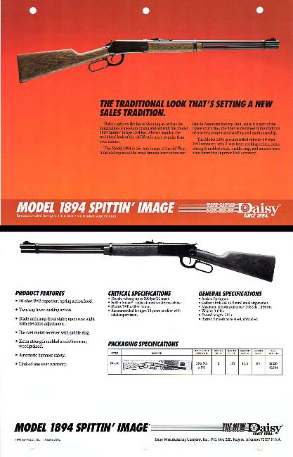 1984 Daisy Airguns Gun Product Sheets