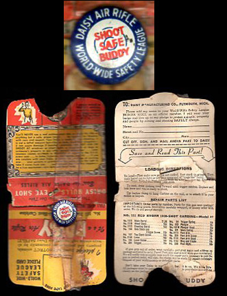 Daisy "World Safety League" Hangtag & Pinback