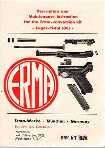 1957 Erma/Luger Conversion Manual