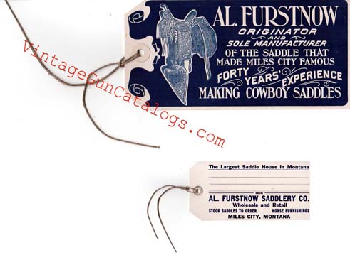 1930's Al. Furstnow Saddlery Co. Freight Tag
