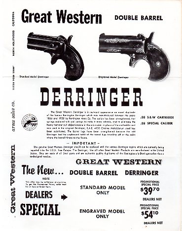 1950's Great Western Derringer Mailer