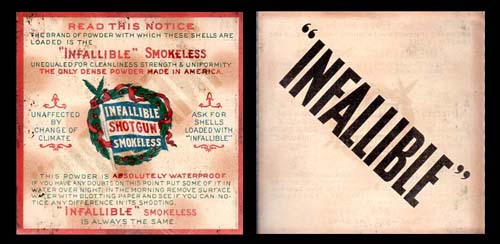 INFALLIBLE Smokeless Powder Box Insert Advertisemant