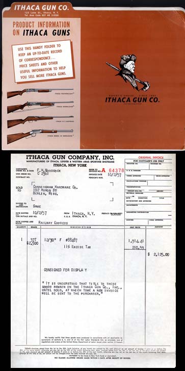 1960's Ithaca Dealer Folder  1960's Ithaca Dealer Folder