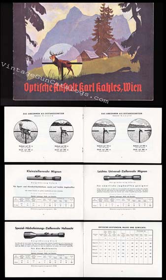 1950's Kahles Riflescopes Catalog