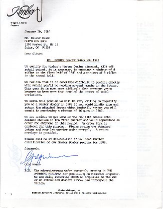 1986 Kimber Master Dealer Pkg.