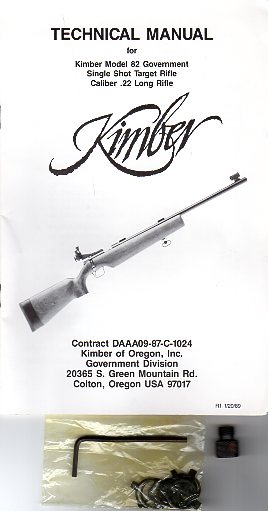1989 Kimber Model 82 Gov't Manual +xtras