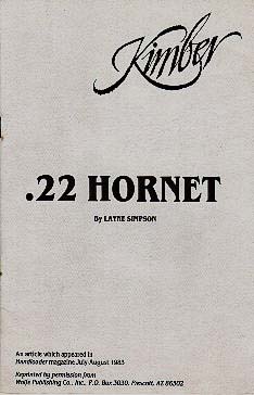 1983 .22 Hornet Booklet