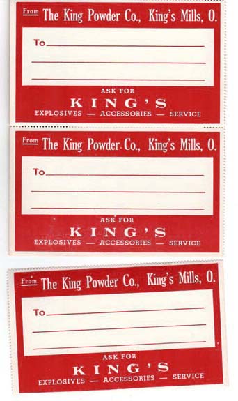 King Powder Company Labels