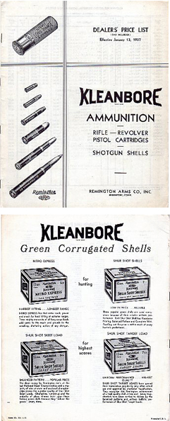 1937 Kleanbore Ammo Dealer Price List