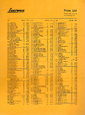 1974 & 1975 Lawrence Leather Price Lists