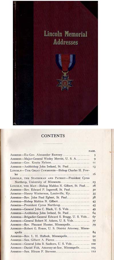 1910 "Lincoln Memorial Addresses 1893-1910"