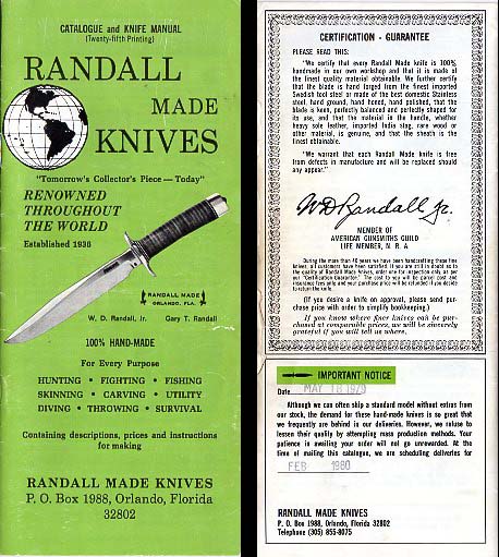 1979 Randall Made Knives Catalogue