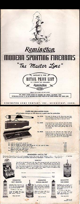 1942 Remington Price List/Catalog