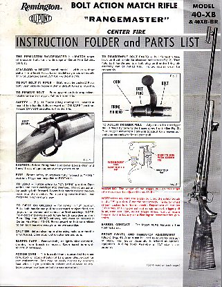 Remington Model 40-XB Instruction Folder