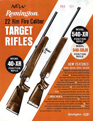 1974 Remington Target Rifles Broadsheet