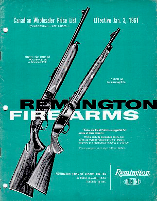 1961 Canadian Wholesaler Price List